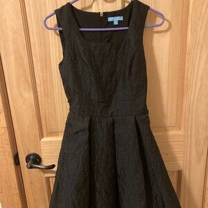 Draper James black formal square neck midi dress